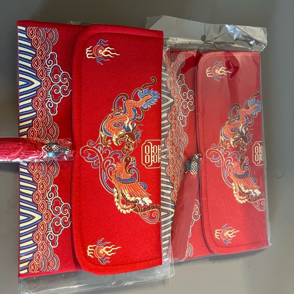 Red Clutch with Dragon Design